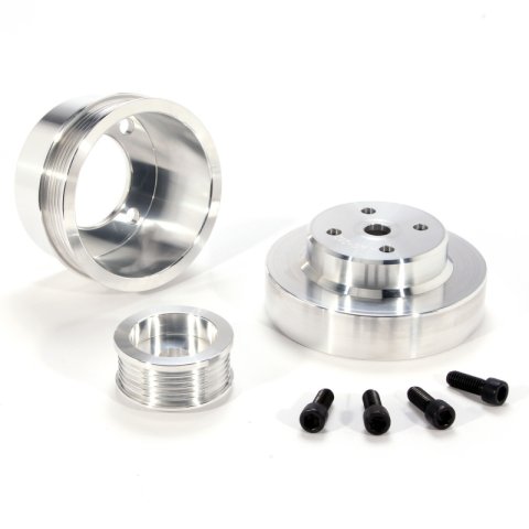 BBK 86-93 Mustang 5.0 Underdrive Pulley Kit - Lightweight CNC Billet Aluminum (3pc) thumbnail 1