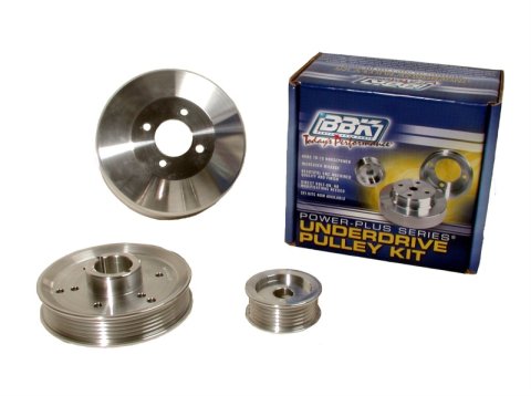 BBK 96-01 Mustang 4.6 GT Cobra Underdrive Pulley Kit - Lightweight CNC Billet Aluminum (3pc) thumbnail 1