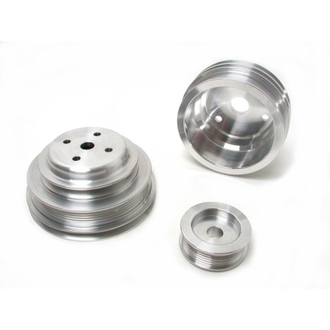 BBK 85-97 GM Truck 305 350 Underdrive Pulley Kit - Lightweight CNC Billet Aluminum (3pc) thumbnail 1