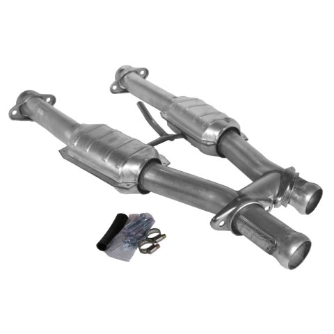 BBK 79-93 Mustang 5.0 Short Mid H Pipe With Catalytic Converters 2-1/2 For BBK Long Tube Headers thumbnail 2