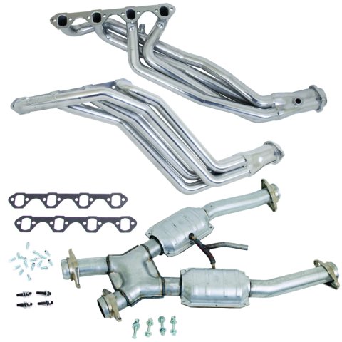 BBK 94-95 Ford Mustang 5.0L 1-5/8 Long Tube Headers w/High Flow Catted X-Pipe (Silver Ceramic)