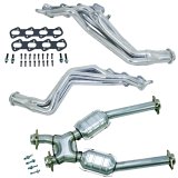 BBK 96-98 Ford Mustang Cobra 1-5/8 Long Tube Headers w/High Flow Catted X-Pipe (Silver Ceramic) thumbnail 1