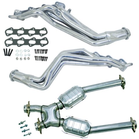 BBK 99-04 Ford Mustang Cobra/Mach1 1-5/8 Long Tube Header w/High Flow Catted X-Pipe (Silver Ceramic) thumbnail 1