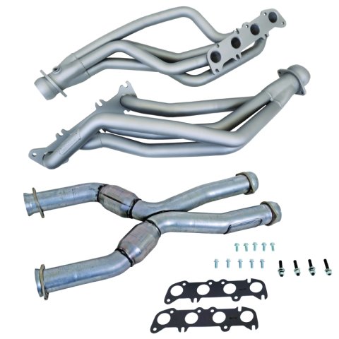BBK 86-04 Ford Mustang Coyote Swap 1-3/4in Long Tube Headers w/High Flow Catted X-Pipe (Ti Ceramic) thumbnail 1