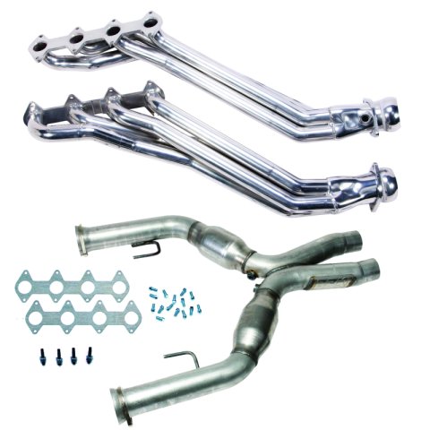 BBK 05-10 Ford Mustang GT 1 5/8 Long Tube Headers w/High Flow Catted X-Pipe (Silver Ceramic) thumbnail 1