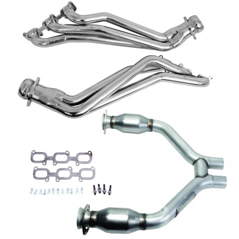 BBK 15-17 Ford Mustang V6 1-3/4 Long Tube Headers w/High Flow Catted H Pipe (Silver Ceramic) thumbnail 4
