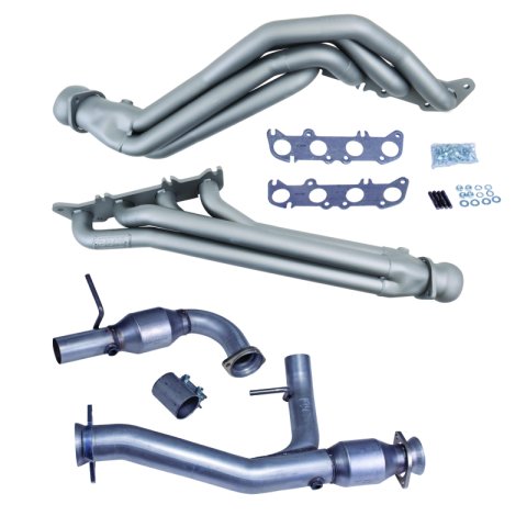 BBK 11-14 Ford F150 Coyote 5.0L 1-3/4in Long Tube Headers w/High Flow Catted Y-Pipe (Ti Ceramic) thumbnail 1
