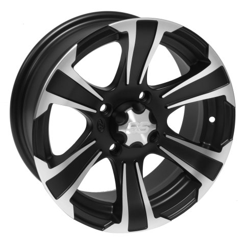 ITP SS 312 14x6 / 4x156 BP / 4+2 Offset Black w/ Machined Wheel