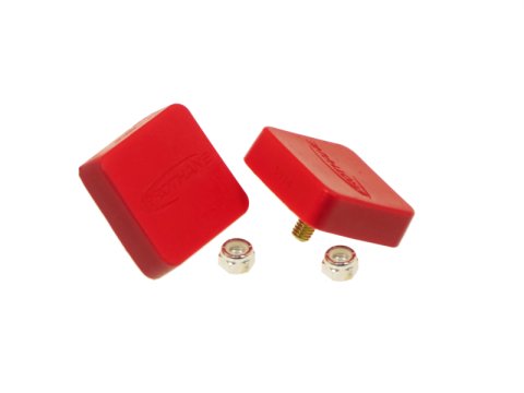 Prothane Universal Bump Stop 5/8X2X2 Sqr w/ Ctr Stud - Red thumbnail 2