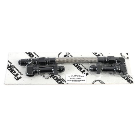 Fragola 7/8-20 Dual Inlet 4150 -8AN Fuel Line Kit Black