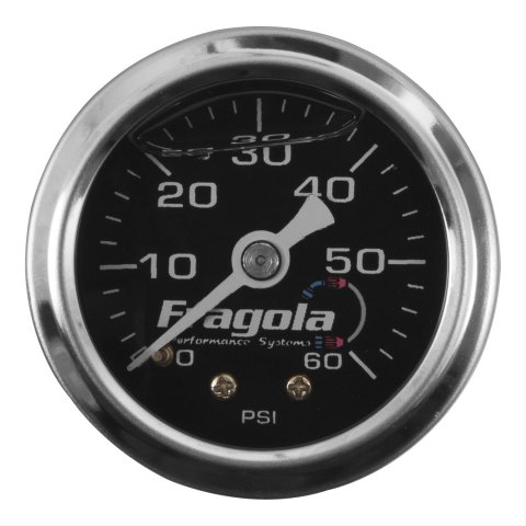 Fragola Fuel Pressure Gauge 0-60 PSI Liquid Filled