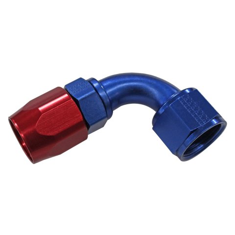 Fragola -12AN x 90 Degree Power Flow Hose End - Blue/Red