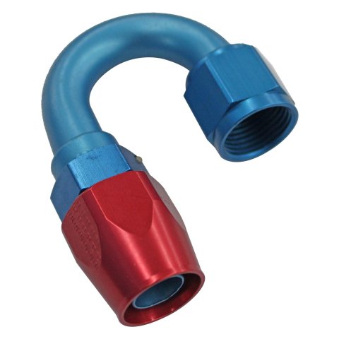 Fragola -10AN x 180 Degree Power Flow Hose End - Blue/Red