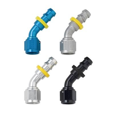 Fragola -8AN Push-Lite End 45 Degree - Blue