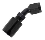 Fragola -6AN x 45 Degree P/S Hose End Aluminum - Black Only thumbnail 1