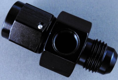 Fragola Inline Gauge Adapter -6AN Male x -6AN Fem - Black thumbnail 2