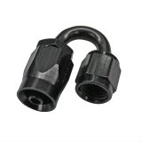 Fragola -4AN x 180 Degree Power Flow Hose End - Black thumbnail 1