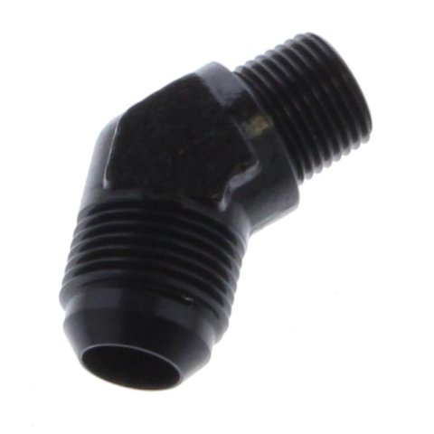 Fragola -12AN x 1/2 NPT 45 Degree Adapter - Black thumbnail 2