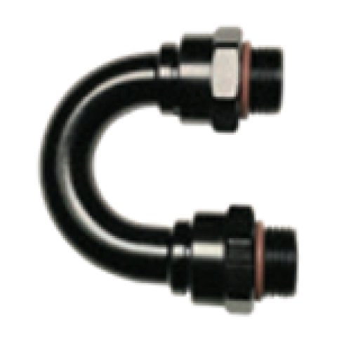 Fragola -10AN (7/8-14) 180 Degree ORB Adapter Black thumbnail 1