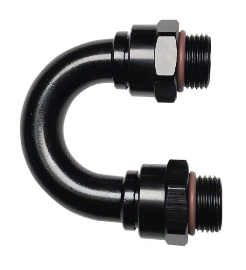 Fragola -10AN (7/8-14) 180 Degree ORB Adapter Black thumbnail 2