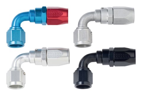 Fragola -6AN x 90 Degree Power Flow Hose End - Black thumbnail 3