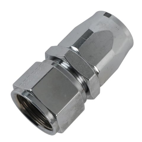 Fragola -12AN Straight Pro-Flow Hose End Chrome