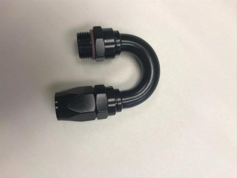 Fragola -10AN Male Rad Fitting x 180 Degree Pro-Flow Hose End - Black