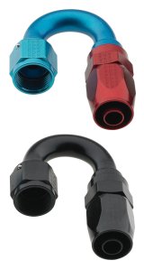 Fragola -10AN Male Rad Fitting x 180 Degree Pro-Flow Hose End - Black thumbnail 2