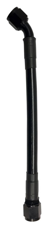 Fragola -6AN Ext Black PTFE Hose Assembly Straight x 45 Degree 20in thumbnail 3