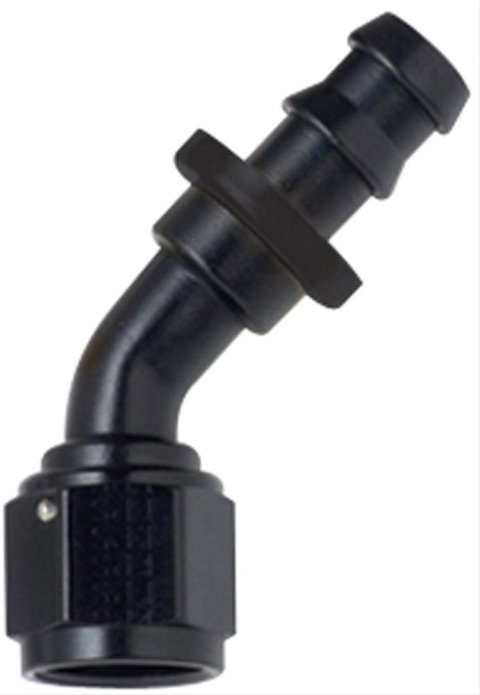 Fragola -16AN Push-Lite End 45 Degree - Black
