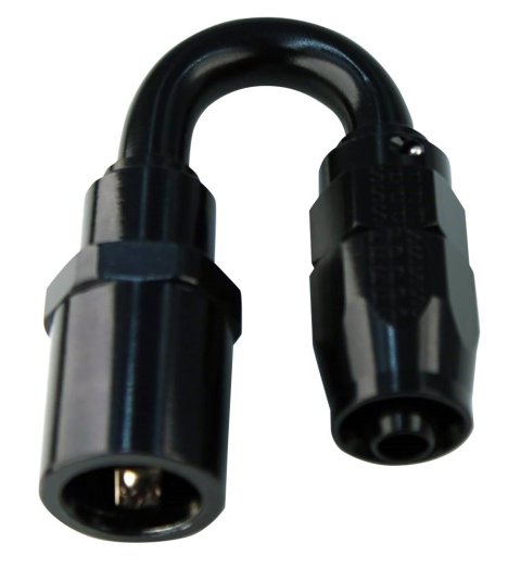 Fragola -6AN Pro-Flow x 180 Degree 3/8 EFI Quick Disconnect Hose End - Black