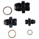 Fragola -3AN x 3/8 - 24 (3) Radius Fitting - Black thumbnail 1