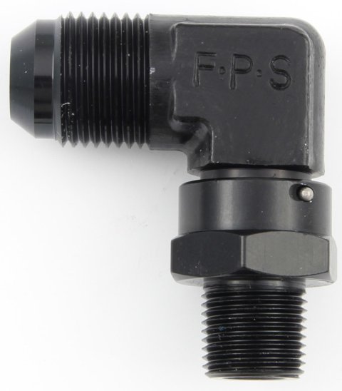 Fragola -4AN x 1/8 NPT 90 Degree Swivel - Black thumbnail 4
