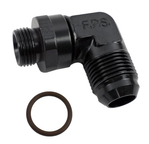 Fragola -12AN x 7/8 - 14 (10) 90 Degree Swivel - Black thumbnail 2