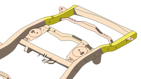 Rust Buster 2003-2009 Toyota 4Runner Rear Frame Repair Kit - Left thumbnail 4