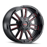 Mayhem 8115 Apollo 20x9 / 8x165.1 BP / 18mm Offset / 125.2mm Hub Black w/ Prism Red Wheel thumbnail 2