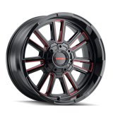 Mayhem 8115 Apollo 20x9 / 8x170 BP / 0mm Offset / 125.2mm Hub Black w/ Prism Red Wheel thumbnail 3