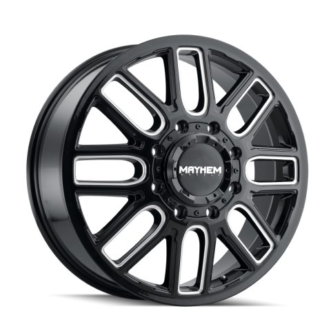 Mayhem 8107D Cogent Dually 20x8.25 / 8x200 BP / -192mm Offset / 142mm Hub Blk w/ Milled Spokes Wheel thumbnail 3