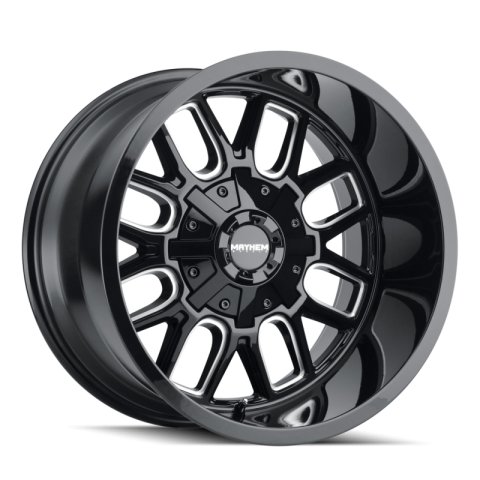 Mayhem 8107 Cogent 20x10 / 5x127 BP / -19mm Offset / 87.1mm Hub Black w/ Milled Spokes Wheel thumbnail 3