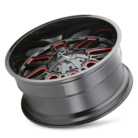 Mayhem 8107 Cogent 17x9 / 5x127 BP / -12mm Offset / 87.1mm Hub Black w/ Prism Red Wheel thumbnail 5