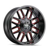 Mayhem 8107 Cogent 18x9 / 5x127 BP / 0mm Offset / 87.1mm Hub Black w/ Prism Red Wheel thumbnail 2