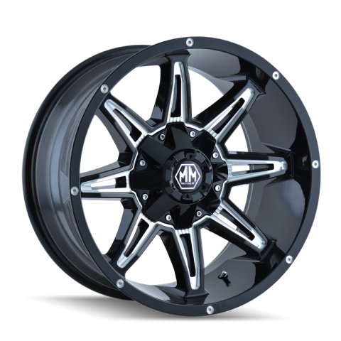 Mayhem 8090 Rampage 18x9 / 8x180 BP / 18mm Offset / 124.1mm Hub Black w/ Milled Spokes Wheel thumbnail 1