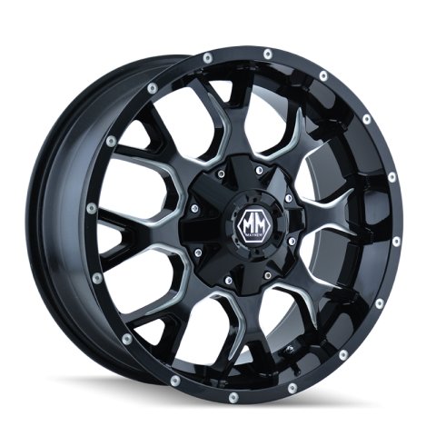 Mayhem 8015 Warrior 17x7.5 / 5x110 BP / 30mm Offset / 72.62mm Hub Black w/ Milled Spokes Wheel thumbnail 1
