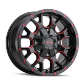 Mayhem 8015 Warrior 20x9 / 6x135 BP / 18mm Offset / 106mm Hub Black w/ Prism Red Wheel thumbnail 3