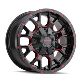 Mayhem 8015 Warrior 20x9 / 6x135 BP / 0mm Offset / 106mm Hub Black w/ Prism Red Wheel thumbnail 1