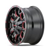 Mayhem 8015 Warrior 20x9 / 6x135 BP / 0mm Offset / 106mm Hub Black w/ Prism Red Wheel thumbnail 2