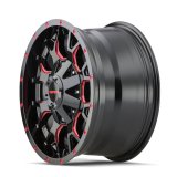 Mayhem 8015 Warrior 20x9 / 6x135 BP / 0mm Offset / 106mm Hub Black w/ Prism Red Wheel thumbnail 5
