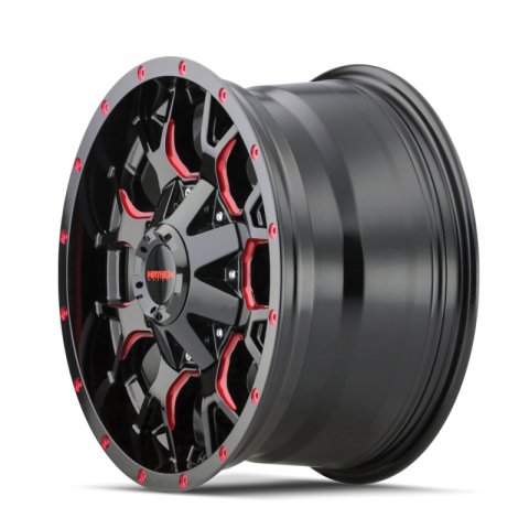 Mayhem 8015 Warrior 17x9 / 5x127 BP / 18mm Offset / 87mm Hub Black w/ Prism Red Wheel thumbnail 5