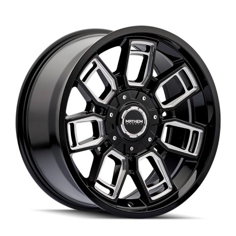 Mayhem 8118 Ordinance 20x9 / 5x127/139.7 BP / 87.1mm Hub Gloss Black Wheel w/ Milled Spokes