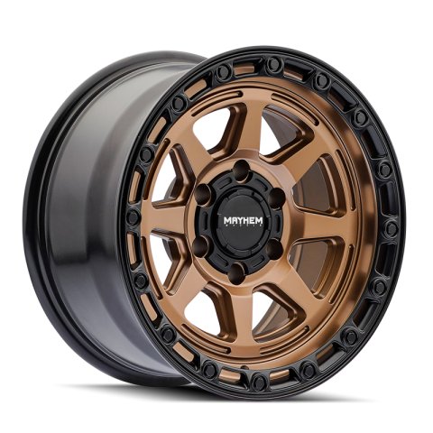 Mayhem 8306 Ridgeline 17x8.5 / 6x139.7 BP / -6mm Offset / 106.1mm Hub Satin Bronze/Black Lip Wheel thumbnail 4